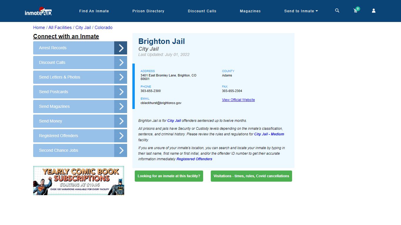 Brighton Jail | Inmate Locator